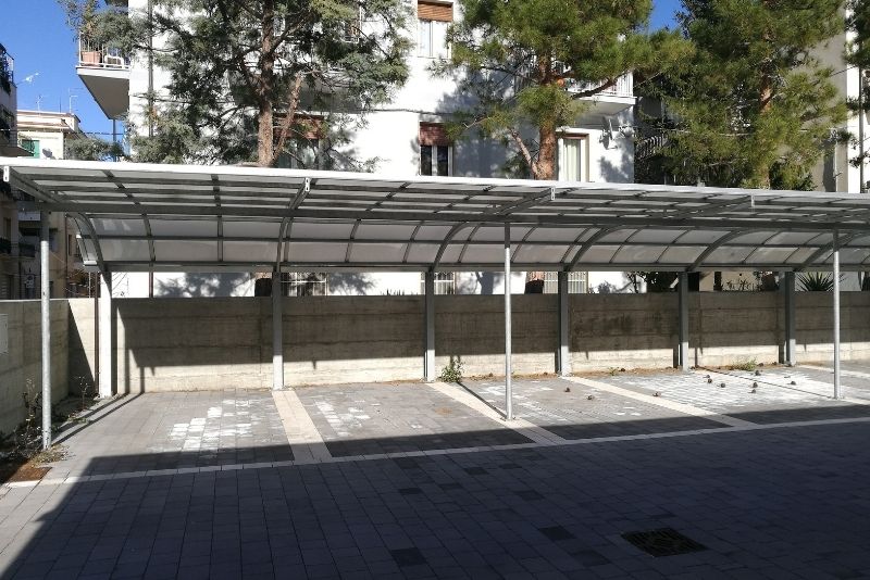 A commercial carport